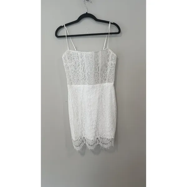 NWT Oh Polly Lace Is More Semi Sheer Lace Corset Mini Dress Size US 6 - Image 2