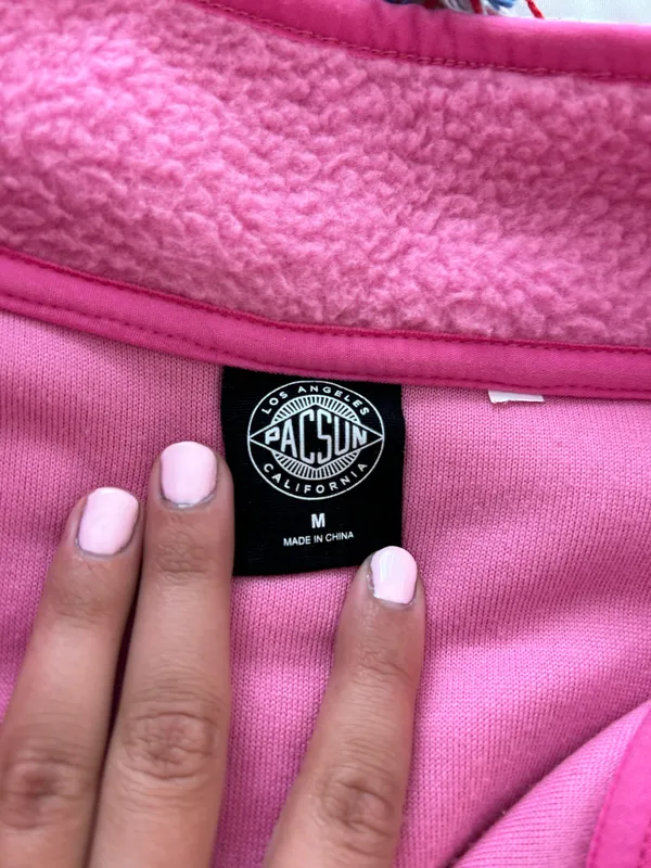 PacSun Pink Fleece Pullover - Image 3