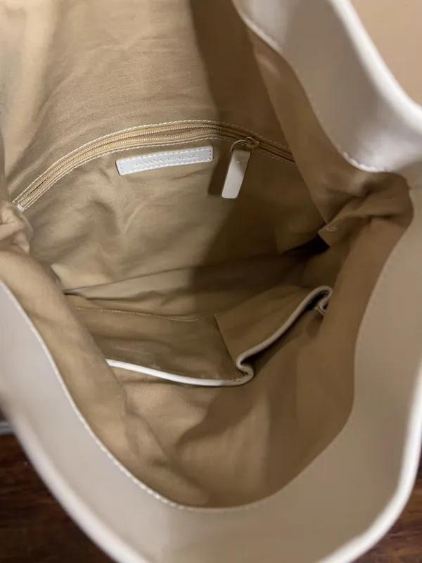 Banana Republic White Perforated Leather Shoulder Bag - Image 3
