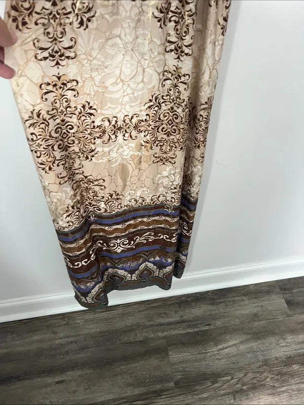 Shoreline Y2K Metallic Baroque Maxi Dress S/M ^ - Image 4