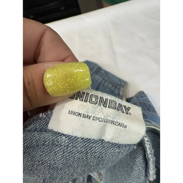 Vintage 90s Unionbay Cropped Denim Vest Snap Front Blue Jean Women's S/M Y2K - Image 7