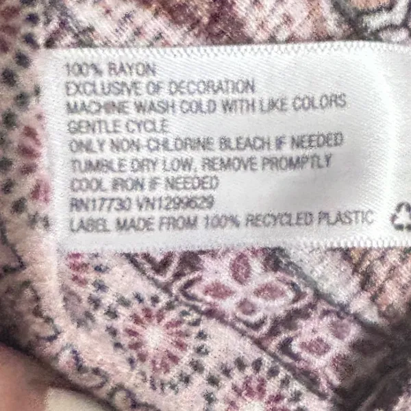 Knox Rose Women Boho Cottage Blouse XXL Maroon Floral Embroidered Peasant Top - Image 6