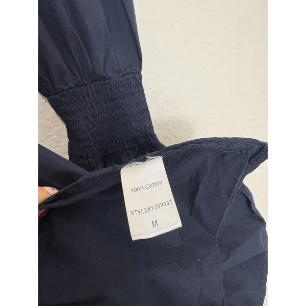 Tuckernuck Pomander Place Navy Cotton Poplin Kenzo Mini Dress Size Medium - Image 7