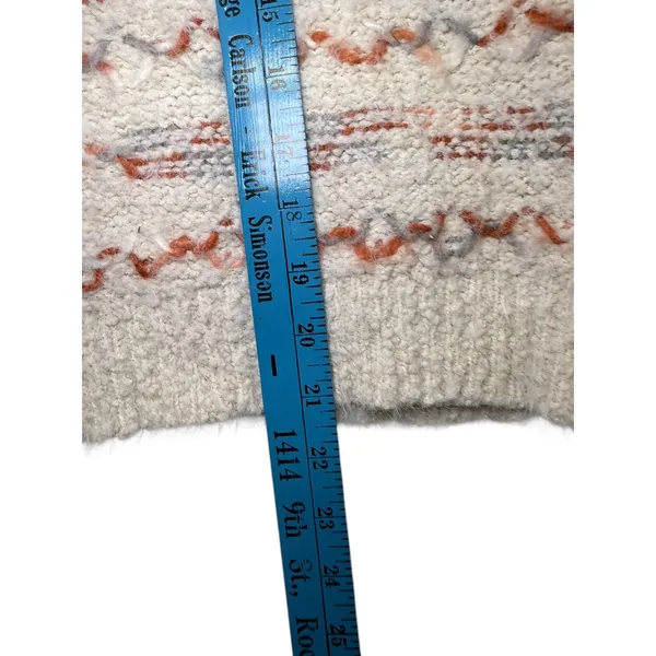 Altar'd State‎ Knit Geometric Pullover Cream Cozy Textured Relaxed Sweater L - Image 10