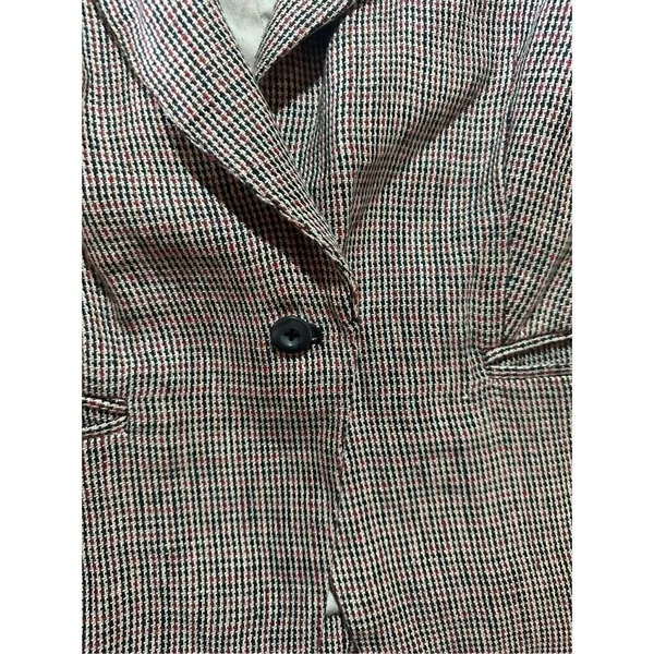 Free People Chess Blazer Garnet Linen‎ Long Sleeve Single Button Closure Small - Image 11