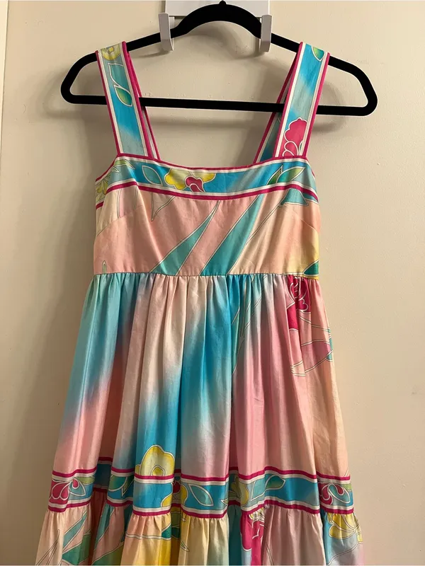 Hunter Bell Rita Cotton Tiered Dress Size XS - Image 5