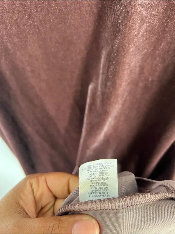 Gentle Fawn Mauve Velvet Puff Sleeve Mini Dress XS - Image 6