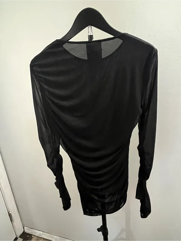 a new day Black Sheer-Sleeve Long Sleeve Top - Image 3