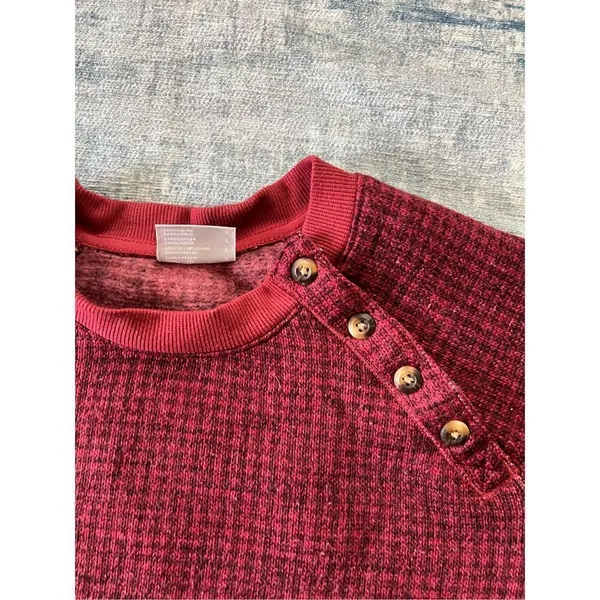 Columbia Marsala Red Houndstooth Chillin Pullover Sweater Large - Image 3