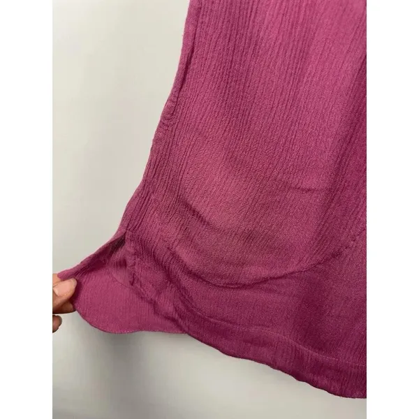 Free People Purple Pink Cold Shoulder‎ Floral Lace Sleeve Gauze Mini Dress - Image 11