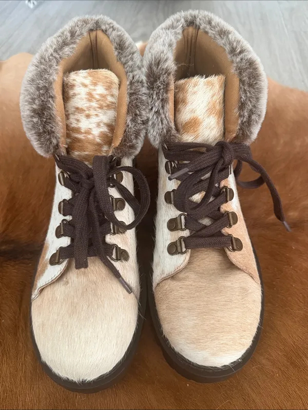$110 Myra beaver turbulent combat boots 8 Tan - Image 2
