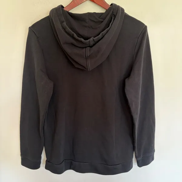 Adidas Womens‎ Black Vertical Logo Tape Pullover Hoodie Sweatshirt Size Large - Image 8
