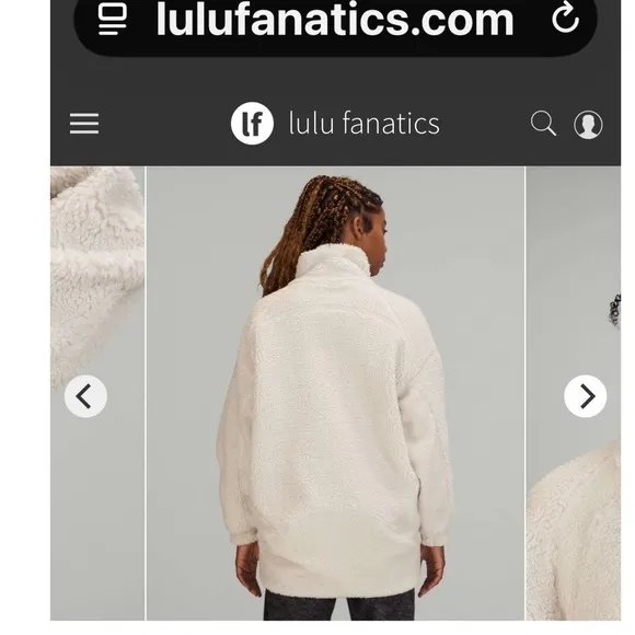 Lululemon Long Textured Fleece Jacket White Opal Oversized W3EOWS M/L - Image 11