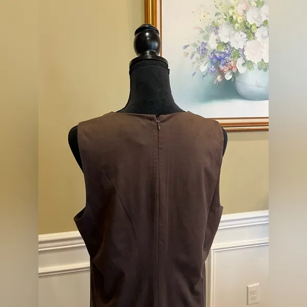 Chic Brown Maxi Dress Size 10 - Image 6