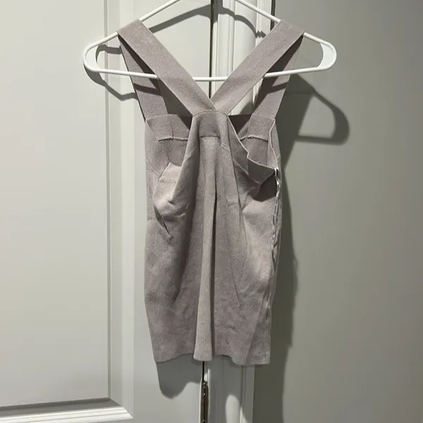 LOFT Light Gray Knit Top - Image 4