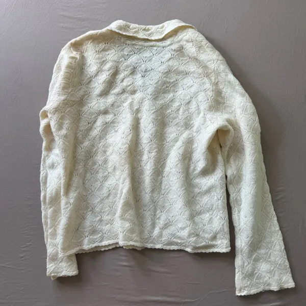 Vintage Pendleton Wool Pointelle Knit Cardigan - Image 2