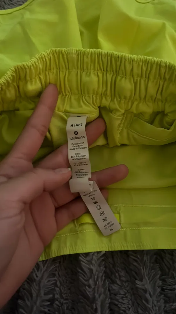 Yellow Lululemon Neon Shorts Hotty Hot - Image 4