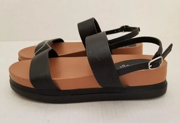Bamboo Black Strap Platform Sandals 7.5 - Image 3