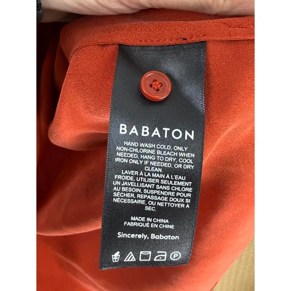 Babaton from Aritzia Relaxed Fit Rust Orange Silk Blend Blouse - Size - XS - Image 5