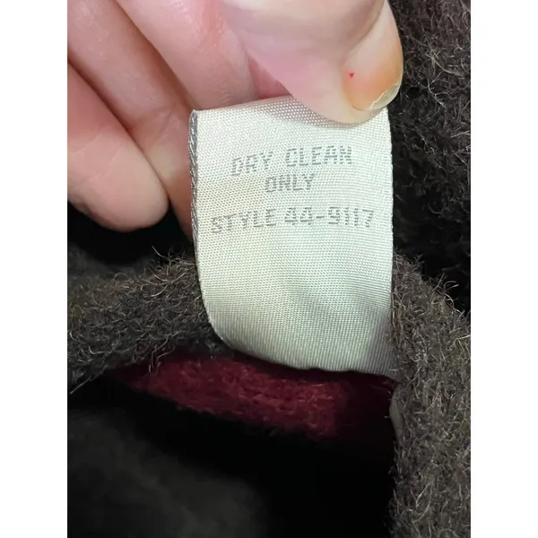 J.Jill Reversible Wool Alpaca Blend Jacket Cottagecore Equestrian Heritage Large Brown - Image 7