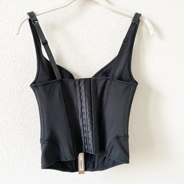 Skims Cotton Shapewear Corset Soot Size Small Retro Feminine Neutral - Image 2