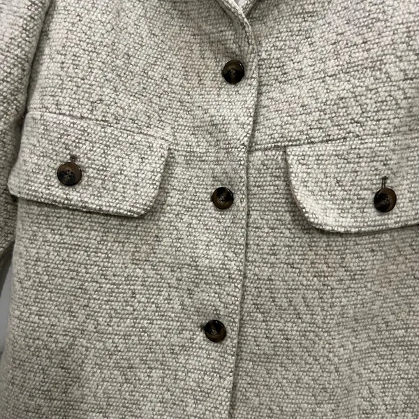 H&M Oatmeal Woolf Blend Overcoat Size 14 US - Image 2