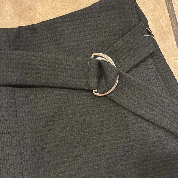 Zara Black Knit High Waisted Belted Skort - Image 3
