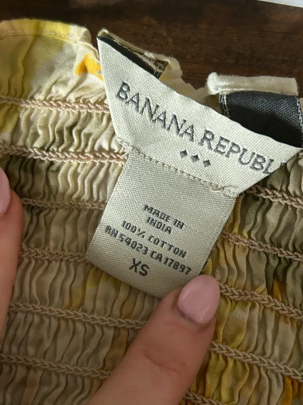 Banana Republic Strapless Floral Smocked Top Size XS - Image 5