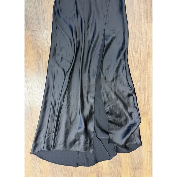Zara 50th Anniversary Black Satin Maxi Dress Gown Low Back Luxury Formal Runway - Image 5