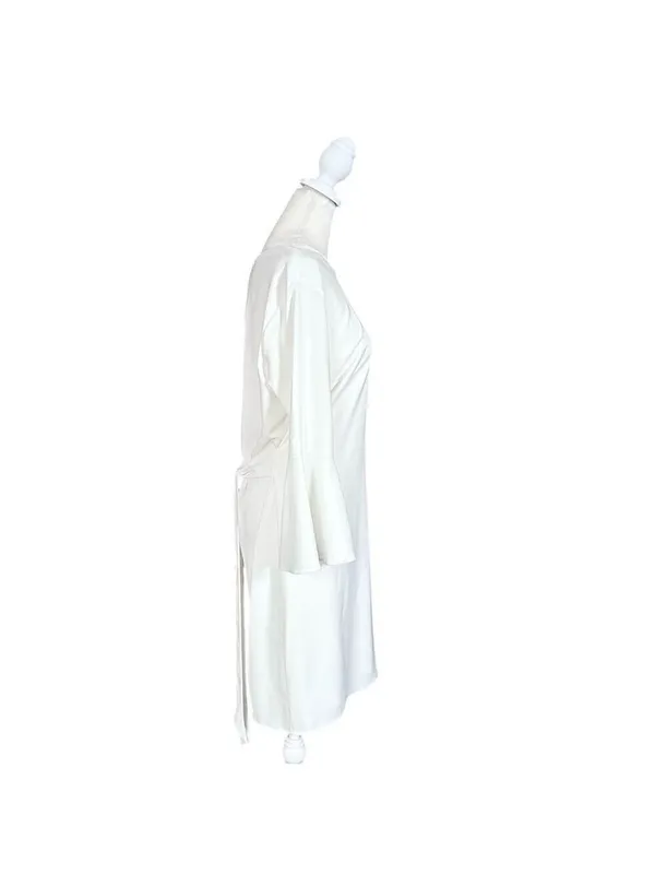 Lulus Last Love Song White Tie-Waist Short Dress Juniors Size Large - Image 3