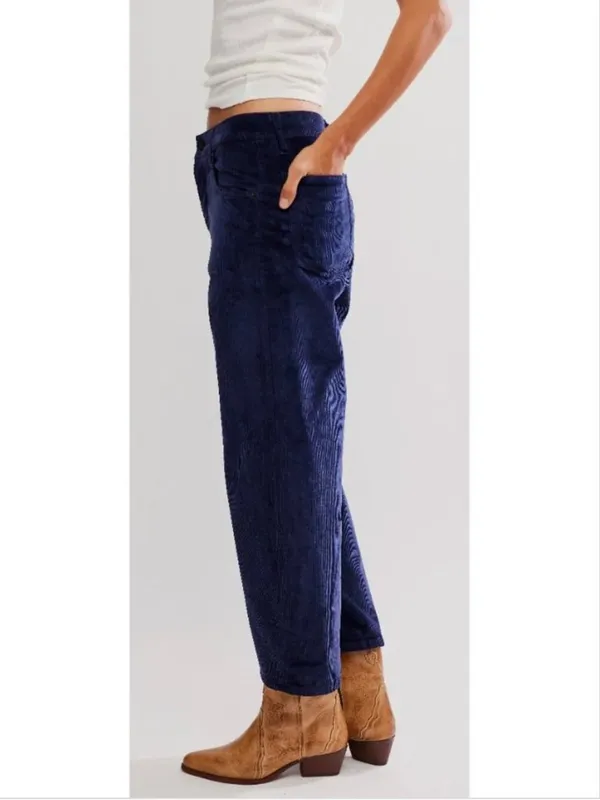 FREE PEOPLE NWT We The Free Deep Trance Dropped Corduroy Jeans / Deep Seas - Image 4