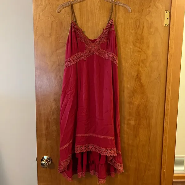 Miss Me Suede Strap Sleeveless Dress Lace At Bodice And Hem Rayon NWT Large - Image 11
