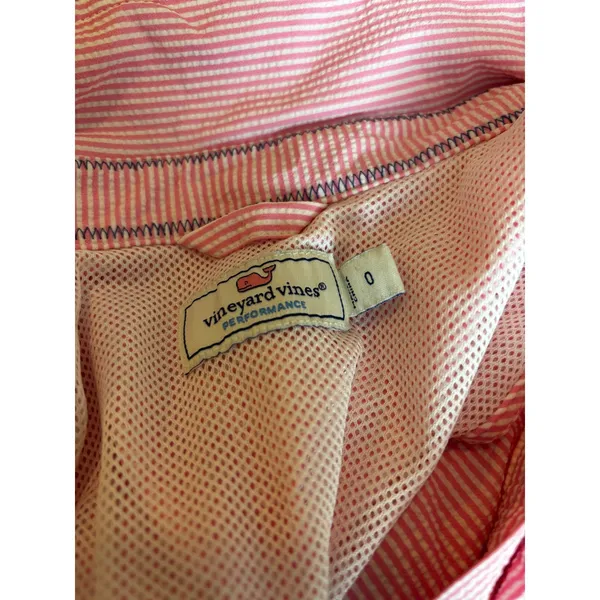 Vineyard Vines Performance‎ Dress 0 Pink Seersucker Sleeveless Vented Shift - Image 2