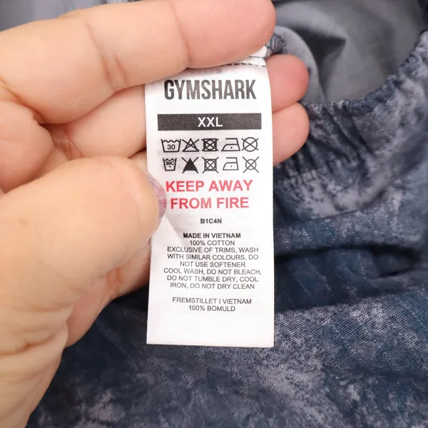 Gymshark Lifting Club Blue Acid Wash Camo Ripstop Joggers XXL - Image 5