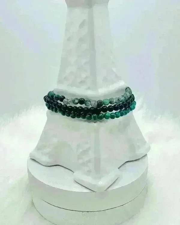 Green Themed Bundle 4mm Beaded Bracelet - Image 2