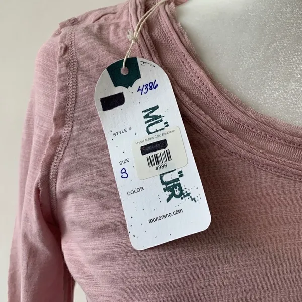 Mur Mur Monoreno Boutique Pink Long Sleeve Tee - Image 5