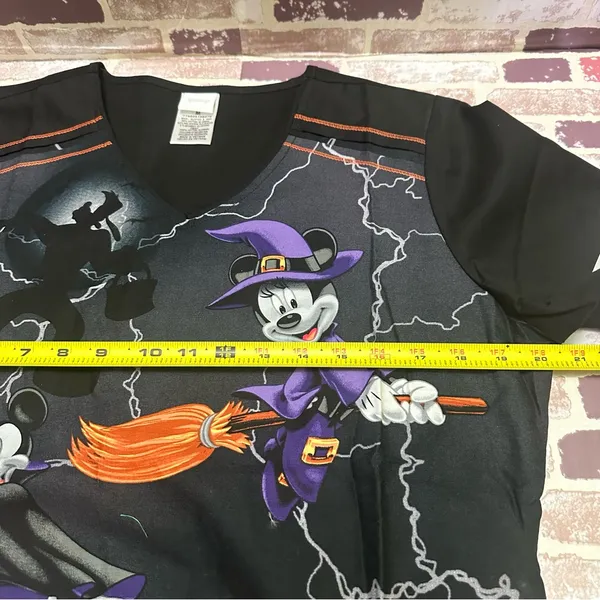 Disney Halloween Mickey Mouse Witch Black T-Shirt - Image 7