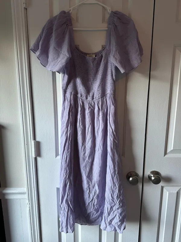 Lavender OTT smocked dress Purple Size M - Image 2