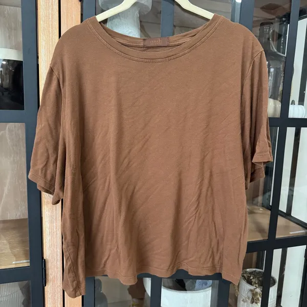 Nuuds cropped tee crewneck rayon short sleeve tshirt clay cooling pajamas lounge - Image 2
