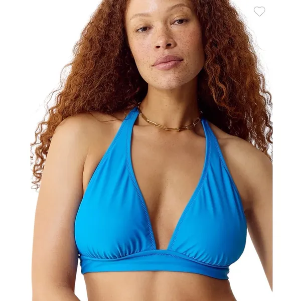 NWT J. Crew DD Halter Tie-Back Bikini Top With Mesh BY633 Bright Cerise Red‎ XS - Image 2