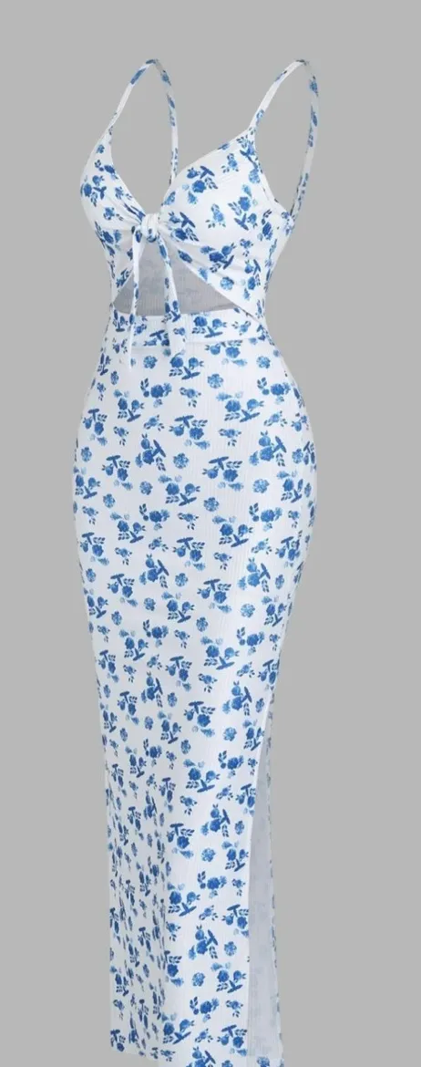 Floral maxi dress Blue Size XS - Image 2