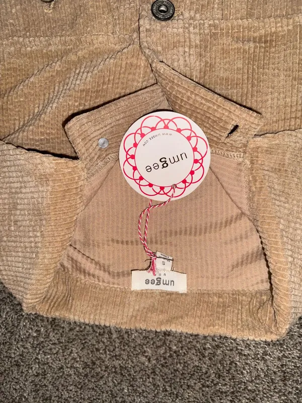 Umgee Women's Tan Corduroy Jacket with Printed Fleece Sleeves - Image 2