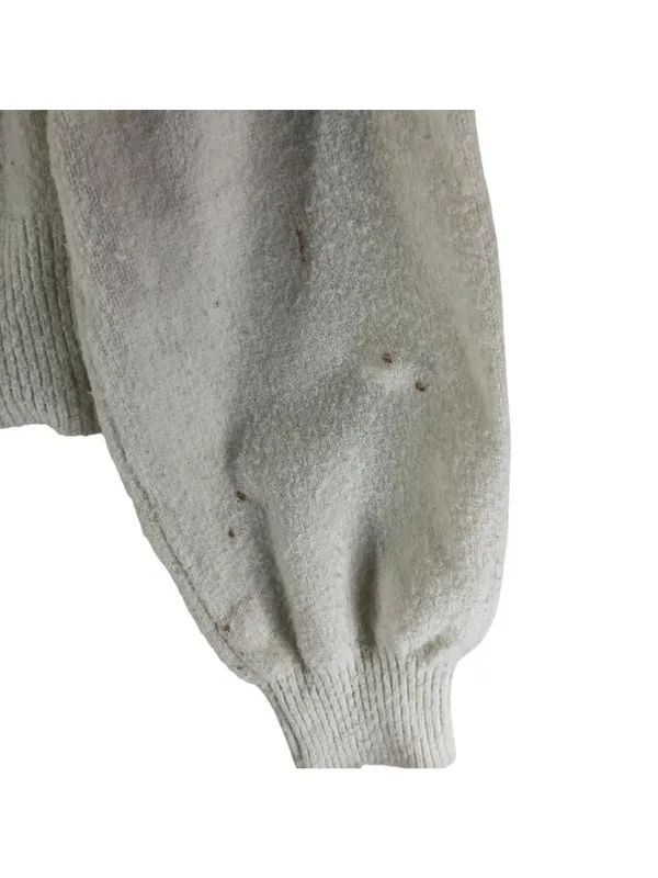 Lulus Sweater Mock Neck Cropped Puff Sleeve White S - Image 3