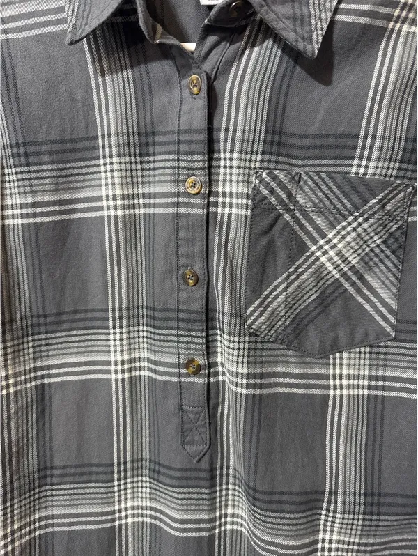 Carhartt Gray Plaid Long Sleeve Button-Up Shirt M (8/10) - A - Image 3
