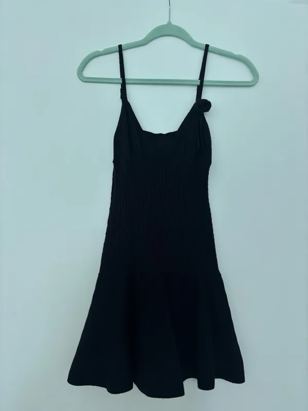 Amazon Black knit fit and flare mini dress - Image 3