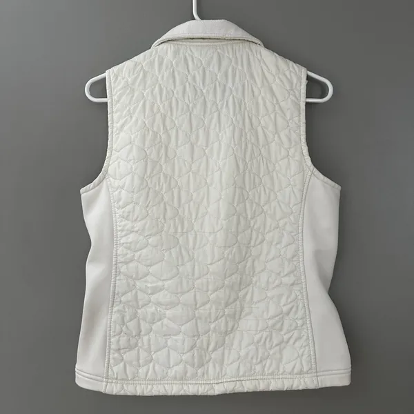 L.L.Bean Women’s S Ivory Thinsulate Vest Full Zip Pockets Lined Solid - Image 2