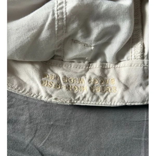 American Eagle Cream Baggy Wide Leg Cargo Pants - 6R - Image 7