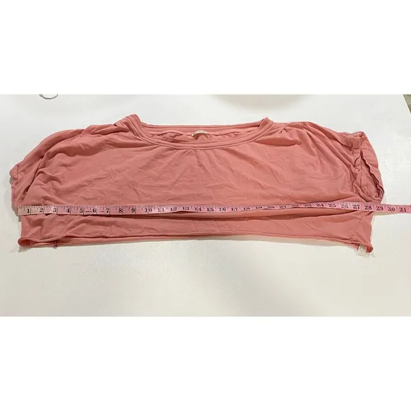 Free People We The Free Pink Cropped Flutter Sleeve Oversized Top - Image 5