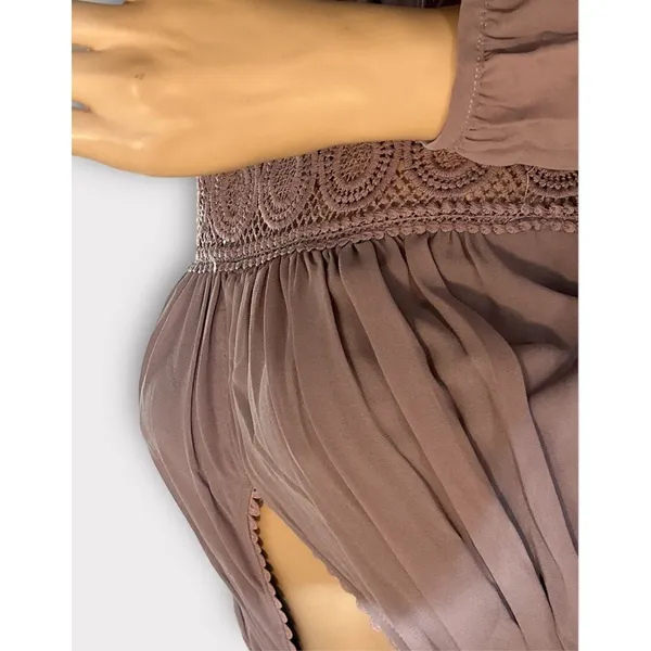 Entro‎ Boho Tunic Top Pleated Front Crochet Size Small - Image 4
