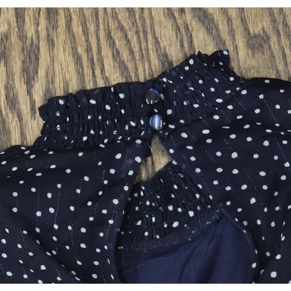 NWT Crystal Doll Short Sleeve Fit Flare Dress Navy Blue / White S - Image 12
